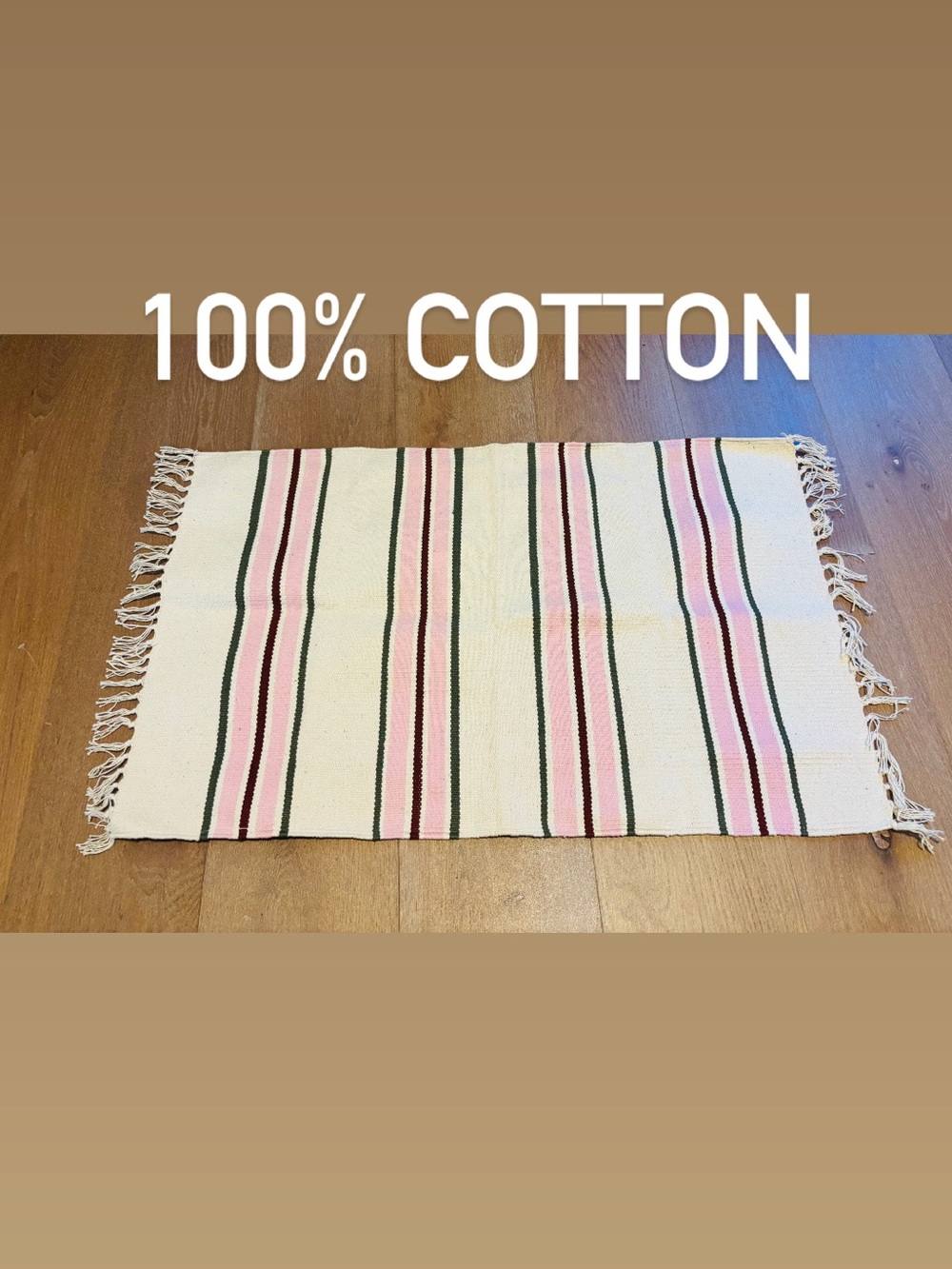 IKEA Discontinued Colorway Striped Rug | 100% Cotton | Scandinavian, Cottagecore